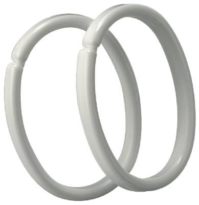 Duschdraperiringar, DUSCHDRAPERIRING CORAM VIT PLAST