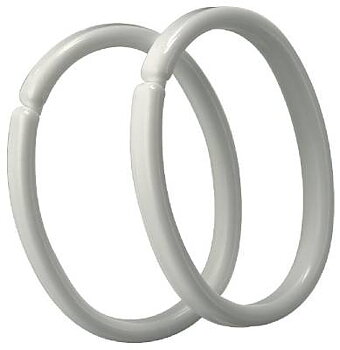 Duschdraperiringar, DUSCHDRAPERIRING CORAM VIT PLAST