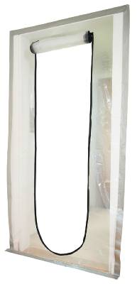 Dammskydd blixtlåsdörr, DAMMSKYDD MED BLIXTLÅS DÖRR TRANSPARENT 1200X2200MM