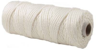Nylonlina flätad, NYLONLINA POLY KRYSSFLÄTAD VIT 5MMX100M - 2