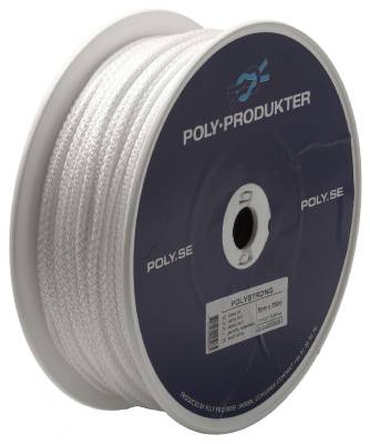 Flagglinor flätade, FLAGGLINA POLY FLÄTAD POLYESTER VIT 5MMX30M - 2