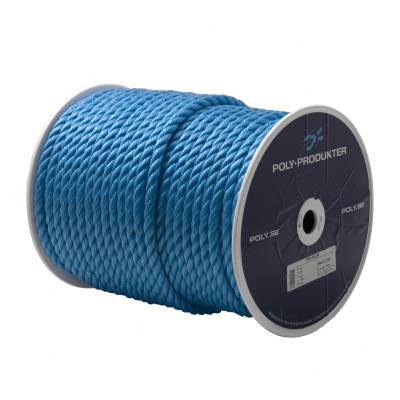Polypropylentågvirke 3-slaget blått, TÅGVIRKE POLY POLYPROPYLEN 3-SLAGET SPOLE BLÅ 14MMX112M