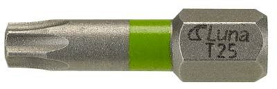 Torsion Torx standardbits Luna, BITS TX27 TORSION 25MM 2 PACK FÄSTE 1/4