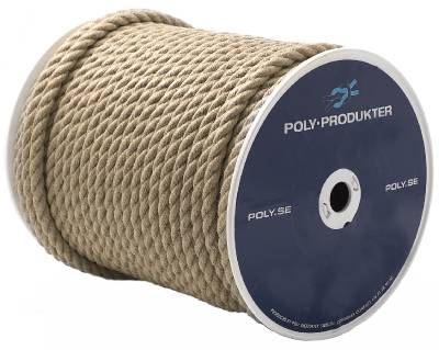 Tågvirke hampa 3-slaget, TÅGVIRKE POLY HAMPA 3-SLAGET SPOLE BRUN 12MMX110M