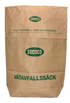 Sopsäck i papper (enbladig) med invändig plastsäck, PAPPER/PLASTSÄCK 1 BLAD PAPPER 1 BLAD PLAST 125L