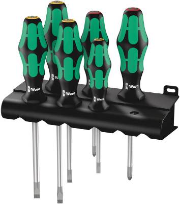 Skruvmejselsats Wera 334/6, SKRUVMEJSELSATS 334/6 WERA KRAFTFORM 6-PACK