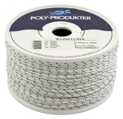 Startsnöre flätad polyester, STARTSNÖRE POLY POLYESTER FLÄTAD 5MMX130M