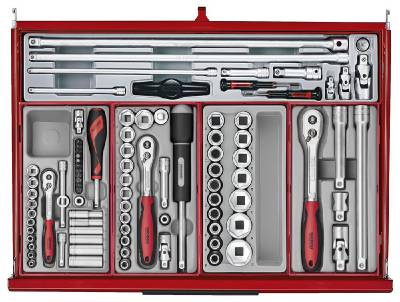 Verktygssats TengTools TKS26R1033T, VERKTYGSSET 1033 DELAR TENG TOOLS RÖD 26 TUM - 10