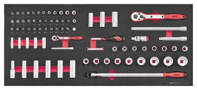 Verktygssats TengTools TKW37R525FC, VERKTYGSSET 525 DELAR TENG TOOLS RÖD 37 TUM FOAM SITE HD - 3