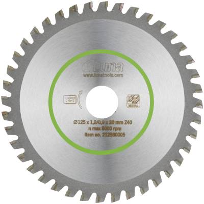 Cirkelsågklinga Luna Steel, SÅGKLINGA HM LUNA 125X20 Z40