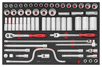 63 delars Hylsnyckelsats med 1/2'' fyrkantsfäste Teng Tools TTESK63, HYLSNYCKELSATS EVA 1/2 63 DELAR