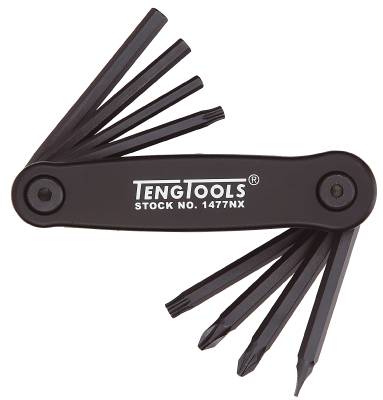 Sexkantnycklar / TX-nycklar / Skruvmejsel sats Teng Tools 1477NX, SKRUVMEJSELSATS VIKBAR 8 DELAR