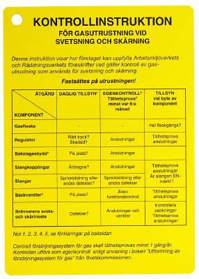 Kontrollinstruktion: Gula kortet, KONTROLLINSTR. (GULA KORTET)