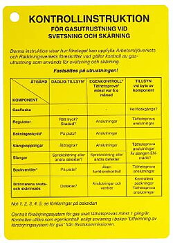 Kontrollinstruktion: Gula kortet, KONTROLLINSTR. (GULA KORTET)