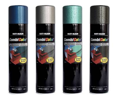 Sprayfärg hammarlack Rust-Oleum CombiColor 2=1 Hammertone, HAMMARLACK 7388 SPRAY COMBICOLOR RUST-OLEUM MÖRKGRÅ 400ML
