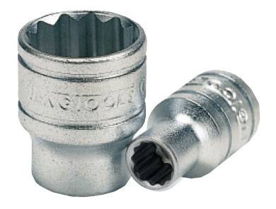 Hylsa. Med 1/4" fyrkantsfäste. Teng Tools M14050412-C / M14051312-C, HYLSA 1/4 9MM 12-KANT