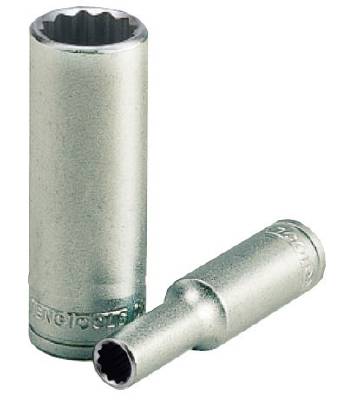 Hylsa. Med 1/4" fyrkantsfäste. Teng Tools M14020612-C / M14021612-C, HYLSA LÅNG 1/4, 3/8 12-KANT