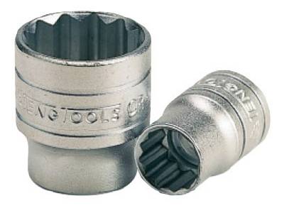 Hylsa. Med 3/8" fyrkantsfäste. Teng Tools M38050812-C / M38052212-C, HYLSA 3/8 18MM 12-KANT