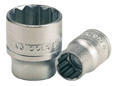 Hylsa. Med 3/8" fyrkantsfäste. Teng Tools M38011212-C / M38012412-C, HYLSA 3/8, 3/4 12-KANT
