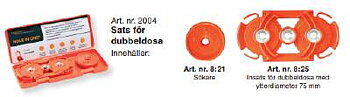 Magnetisk centreringsdon Hole-In-One 2004 för dubbeldosa, SATS FÖR DUBBELDOSA 2004