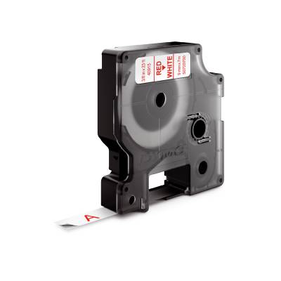 Industrimärkband Dymo, MÄRKBAND DYMO D1 9MMx7M RÖD/VIT