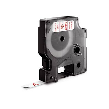 Industrimärkband Dymo, MÄRKBAND DYMO D1 9MMx7M RÖD/VIT