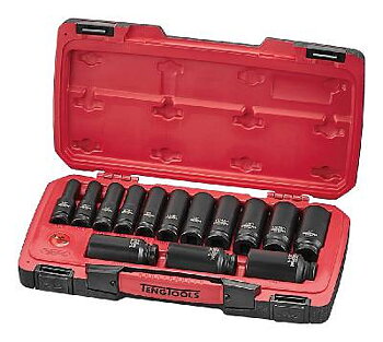 18 delars krafthylssats med 1/2" fyrkantsfäste Teng Tools T9218LAF, KRAFTHYLSSATS 1/2 T9218LAF 18 DELAR TUM