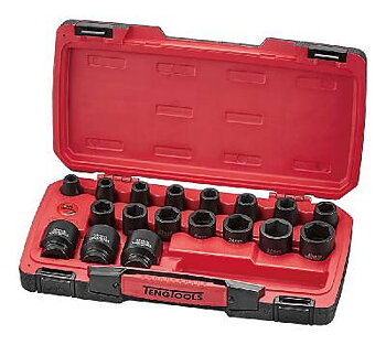 22 delars krafthylssats med 1/2" fyrkantsfäste Teng Tools T9222, KRAFTHYLSSATS 1/2 T9222 22 DELAR MM