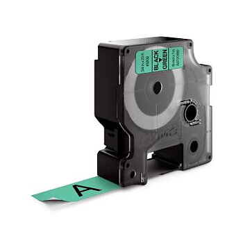 Industrimärkband Dymo, MÄRKBAND DYMO D1 19MMx7M SVART/GRÖN