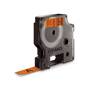 Märkband extra starkt DYMO, MÄRKBAND DYMO D1 12MMx3M SVART/ORANGE EXTRA START