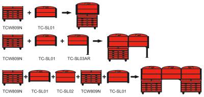 Panelsats för arbetsbänk Teng Tools TC-SL01 / TC-SL3AR, ARBETSBÄNKSMODUL TC-SL03AR