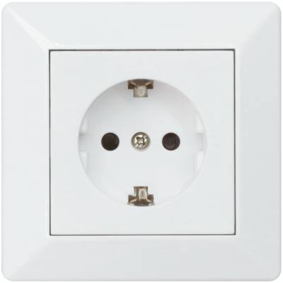 Vägguttag delta 1-v mj vit snb - Malmberg