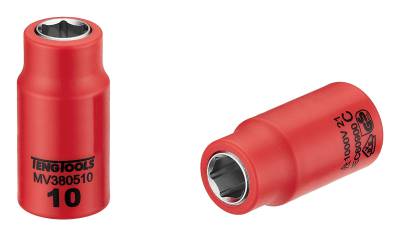 Hylsa. Med 3/8'' fyrkantsfäste. Teng Tools M380506/M380520 1000&nbsp;V, HYLSA 3/8 7MM TENG TOOLS 1000V 6-KANT