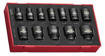 16 delars krafthylssats. Med 1/2" fyrkantsfäste Teng Tools TEA9216AF, KRAFTHYLSSATS 1/2 TENG TOOLS TEA9216AF EVA 16 DELAR TUM
