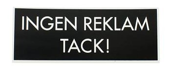 Dekal Ingen reklam MILLERS, DEKAL MILLERS INGEN REKLAM SVART