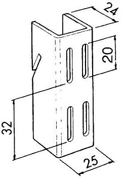 Hängskena Elfa, HÄNGSKENA ELFA 426310 VIT 1212X25X25MM
