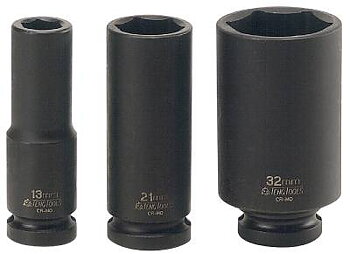 Krafthylsa. Med 1/2" fyrkantsfäste. Teng Tools, KRAFTHYLSA LÅNG 1/2 10 MM