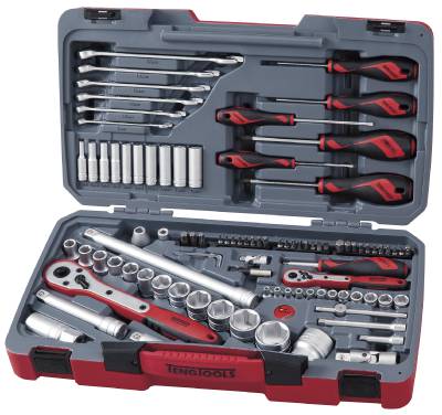 Hylsnyckelsats. Med 1/4'' och 1/2'' fyrkantsfäste Teng Tools TM095, VERKTYGSSATS 95 DELAR
