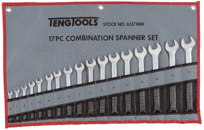 U-ringnycklar i sats Teng Tools 6517MM, U-RINGNYCKELSATS 6-22MM 6517MM 17 DELAR