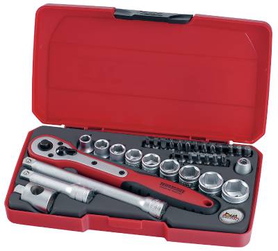 Hylsnyckelsats. Med 3/8'' fyrkantsfäste Teng Tools T3834, HYLSNYCKELSATS 3/8 T3834 - 2