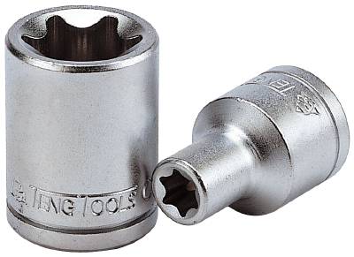 TX-hylsa. Med 1/4" fyrkantsfäste. Teng Tools M140704-C / M140708-C, HYLSA 1/4 TX-E E5