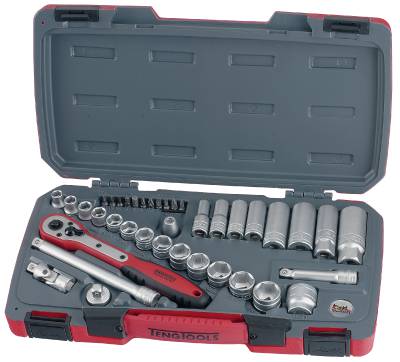 Hylsnyckelsats. Med 3/8'' fyrkantsfäste Teng Tools T3839, HYLSNYCKELSATS 3/8 T3839