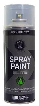 Sprayfärg&nbsp;Elite Spray Master, SPRAYFÄRG SPRAY MASTER ELITE SVART BLANK 400ML