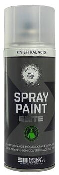 Sprayfärg&nbsp;Elite Spray Master, SPRAYFÄRG SPRAY MASTER ELITE VIT MATT 400ML
