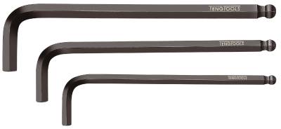 Sexkantnyckel med klotformat huvud. Tumstorlekar. Teng Tools 3901025BL-390112BL, SEXKANTNYCKEL KULA 1/4 CR-MO