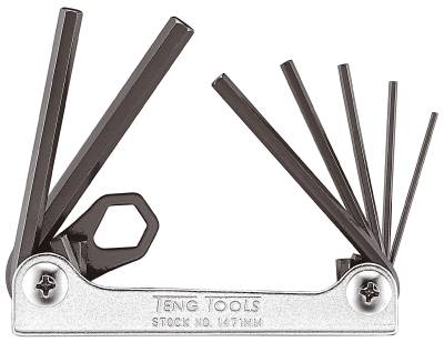 Sexkantnycklar i sats Teng Tools 1471MM - 1471MMA, SEXKANTNYCKELSATSSATS 1.5-6MM 7 DELAR