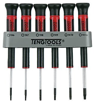 Finmekanikermejselsats för TX-spår Teng Tools MDM706TX, MINISKRUVMEJSELSATS M706TXT