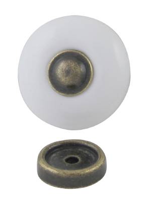 Knopp Leif MILLERS, KNOPP LEIF MILLERS VIT PORSLIN ANTIK Ø36MM