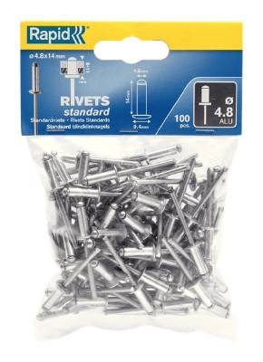 Standardnit, aluminium Rapid, BLINDNIT STANDARD 4,8X14MM