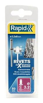 Rostfri blindnit Rapid, BLINDNIT ROSTFR. 3,2X8MM